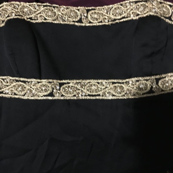 Marchesa Notte Women's Silk Formal Strapless Goddess Gown Size 8 Black/Gold - Picture 7 of 11